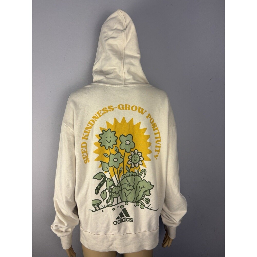 adidas Grow Positivity Full Zip Hoodie size Large Unisex Top Sweatshirt
